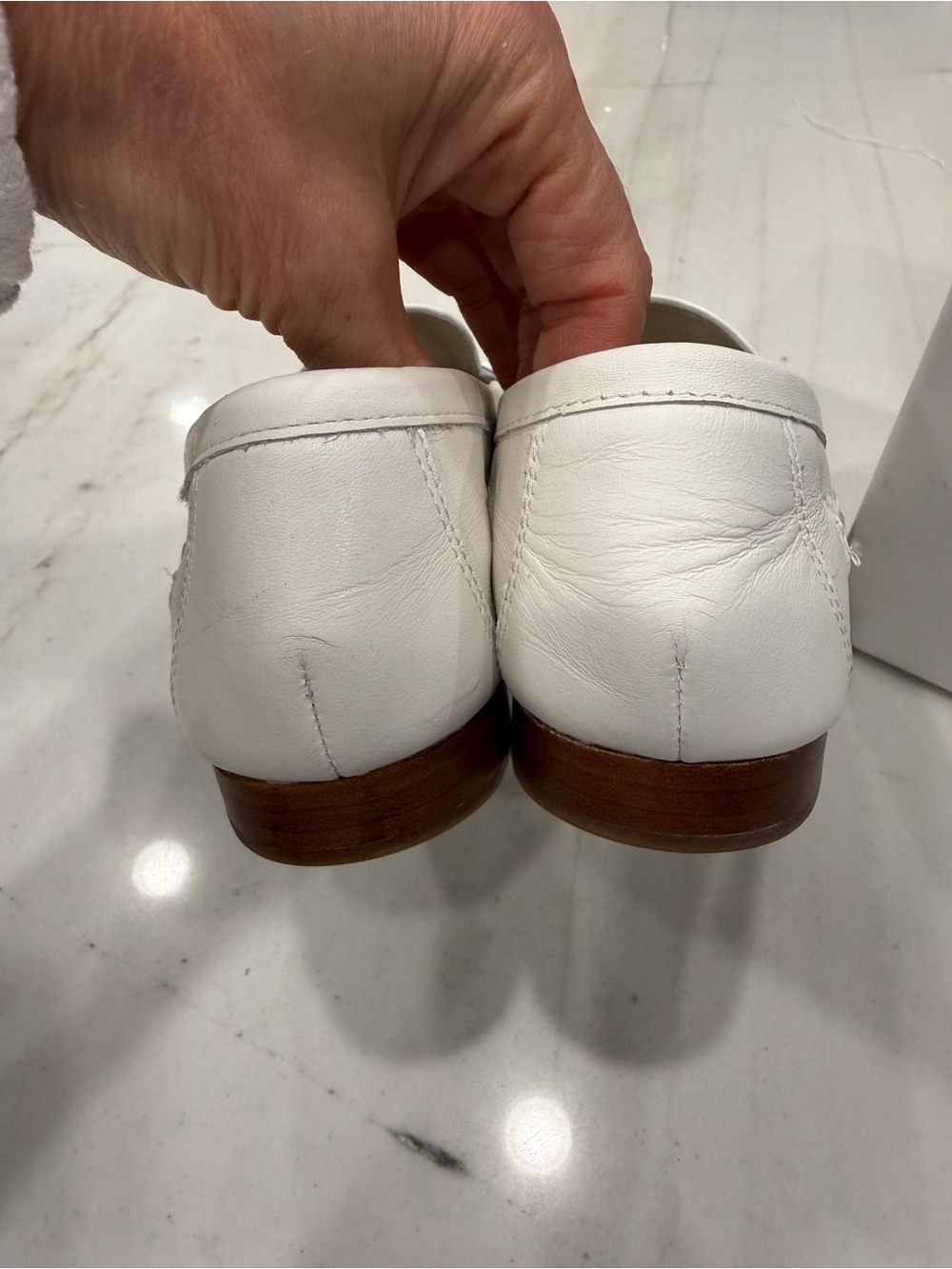 Veronica Beard White Woven Leather Penny Loafers - Picture 6 of 9